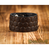 Genuine Leather Bracelet Cuff Wristband Bubbles Knotwork  Carving Leather 